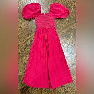 Pink Puff Sleeve Dress